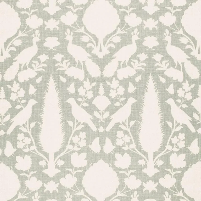 Schumacher 173562 Chenonceau Aquamarine fabric swatch