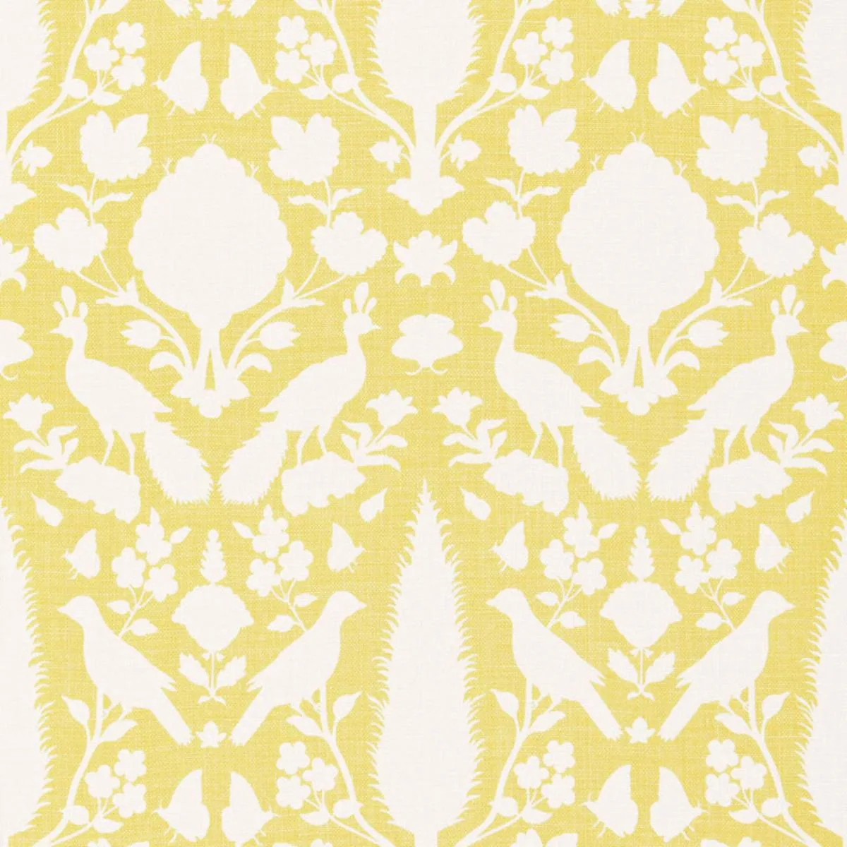 Schumacher 173565 Chenonceau Buttercup fabric swatch