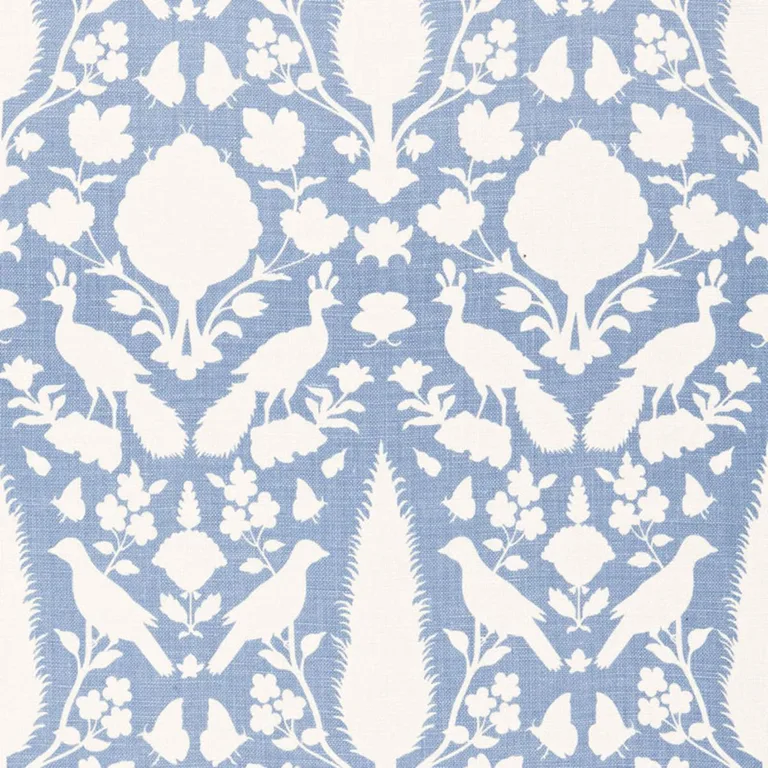 Schumacher 173567 Chenonceau Sky fabric swatch