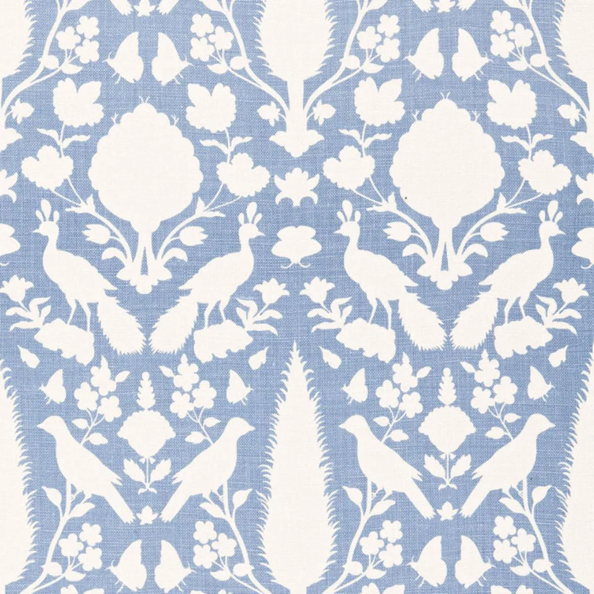 Schumacher 173567 Chenonceau Sky fabric swatch