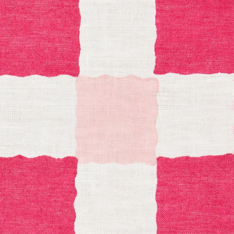 Schumacher 181790 Chequer Hand Block Print Pinks fabric swatch