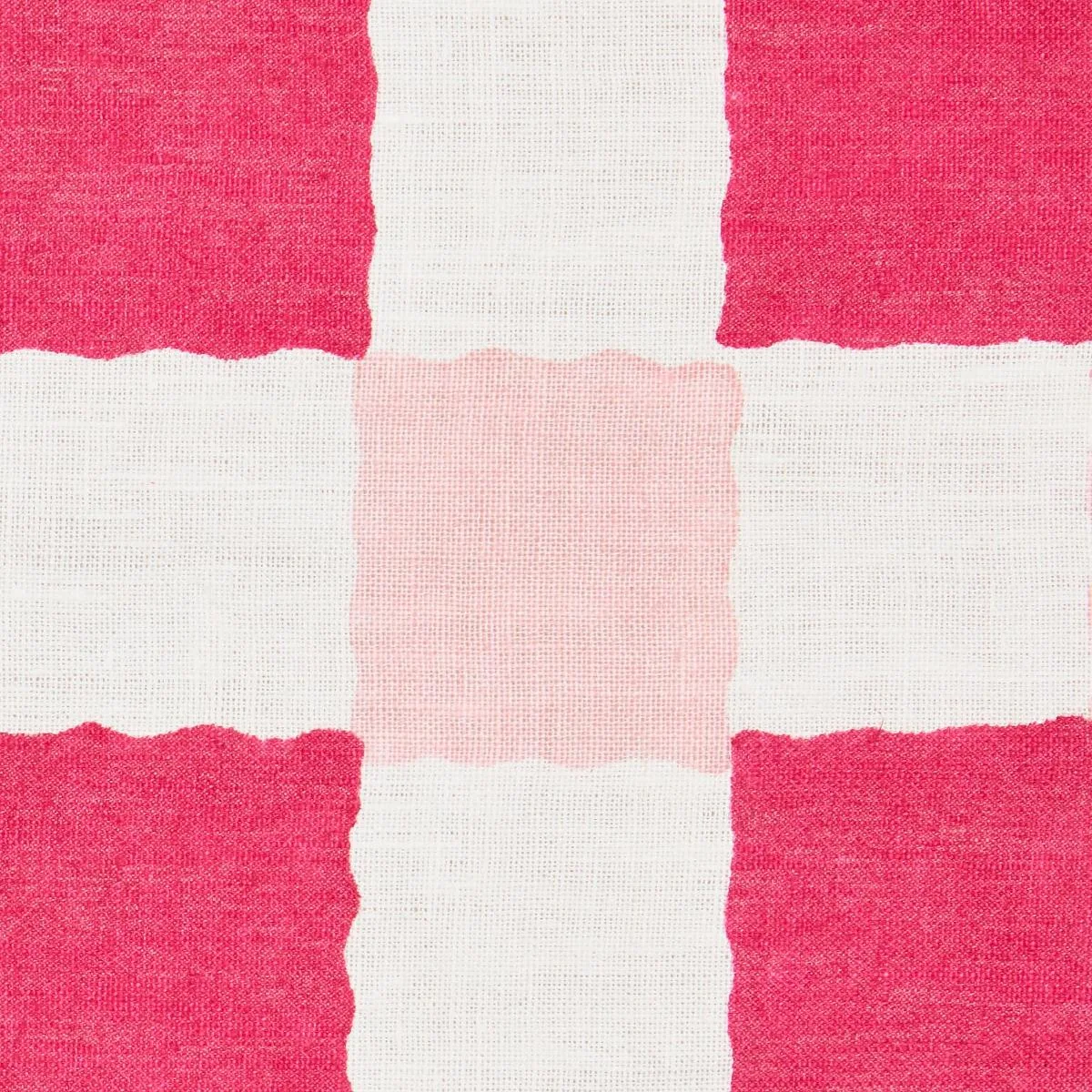 Schumacher 181790 Chequer Hand Block Print Pinks fabric swatch