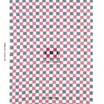Schumacher 181792 Chequer Hand Block Print Red/Navy fabric swatch