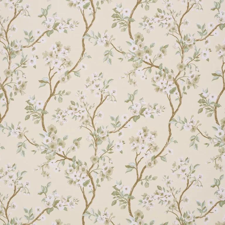 Schumacher 86220 Cherry Blossom Citron fabric swatch