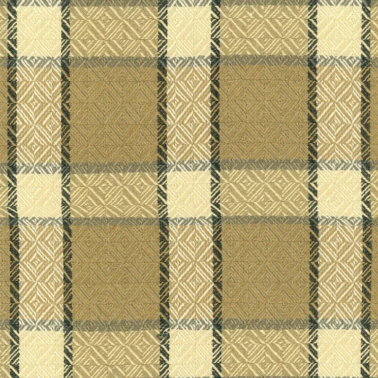 Schumacher 55331 Chesterfield Plaid Cork fabric swatch