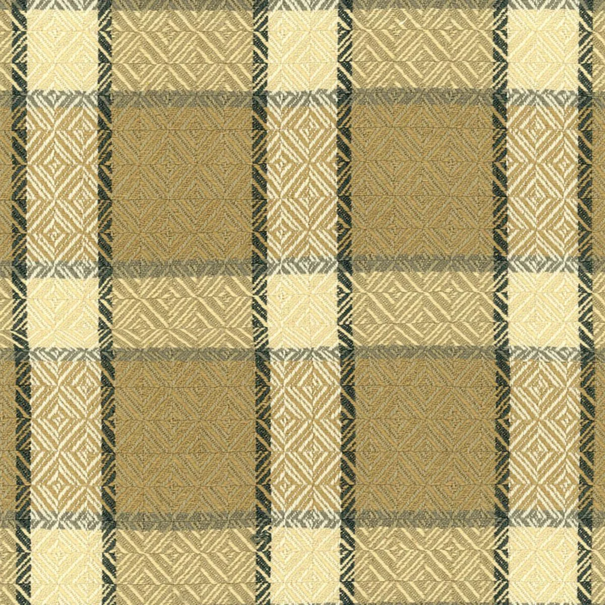 Schumacher 55331 Chesterfield Plaid Cork fabric swatch