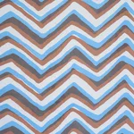 Schumacher 183721 Chevron Brown & Blue fabric swatch