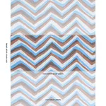 Schumacher 183721 Chevron Brown & Blue fabric swatch