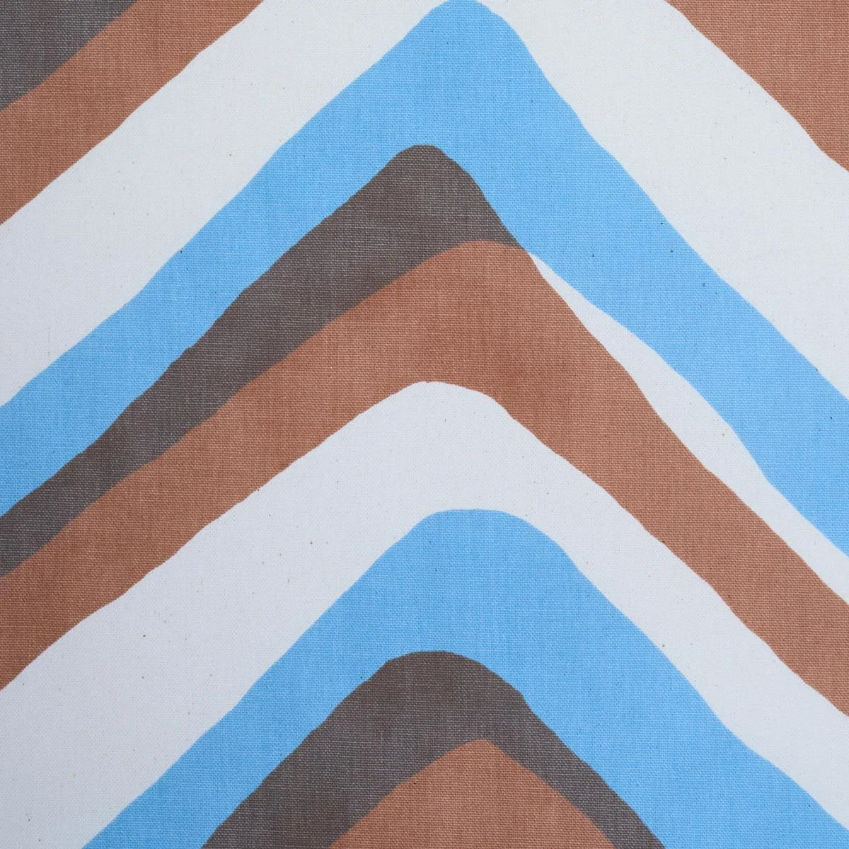 Schumacher 183721 Chevron Brown & Blue fabric swatch