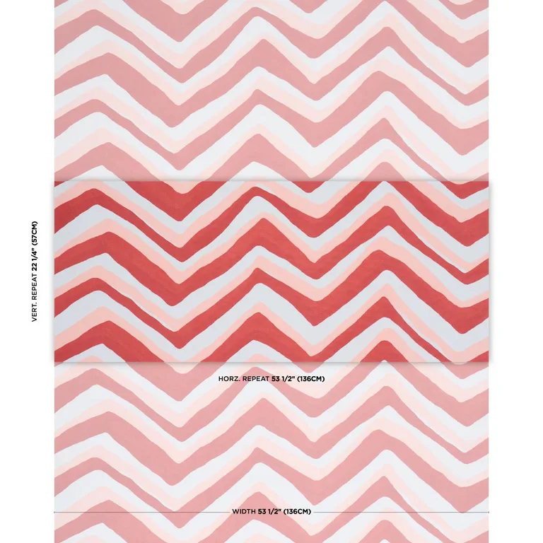 Schumacher 183722 Chevron Coral fabric swatch