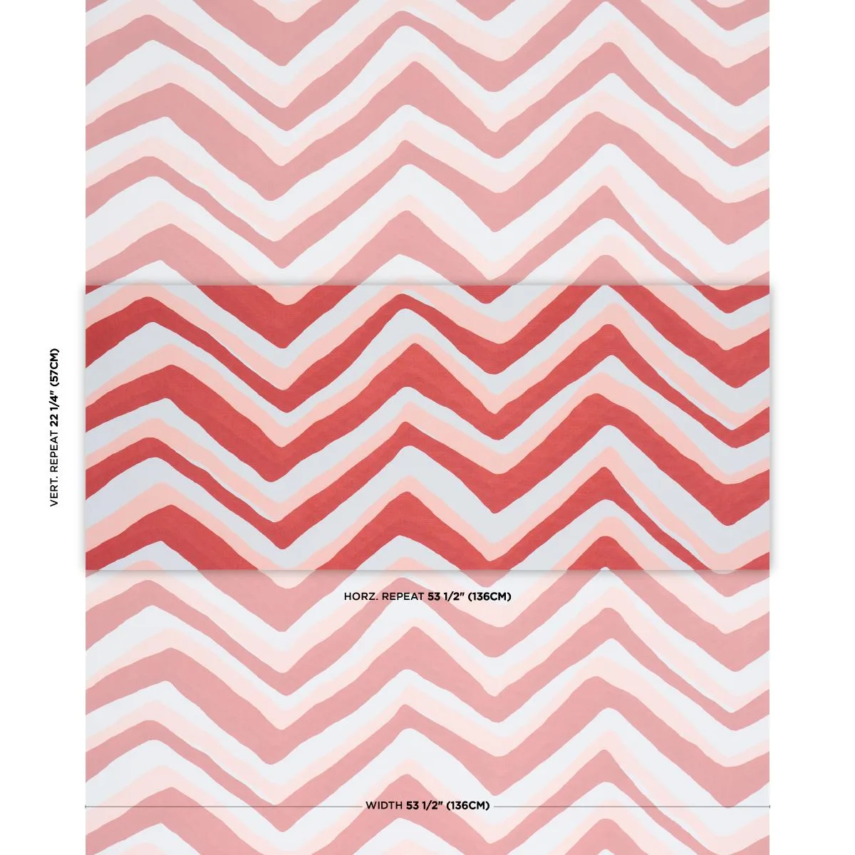 Schumacher 183722 Chevron Coral fabric swatch