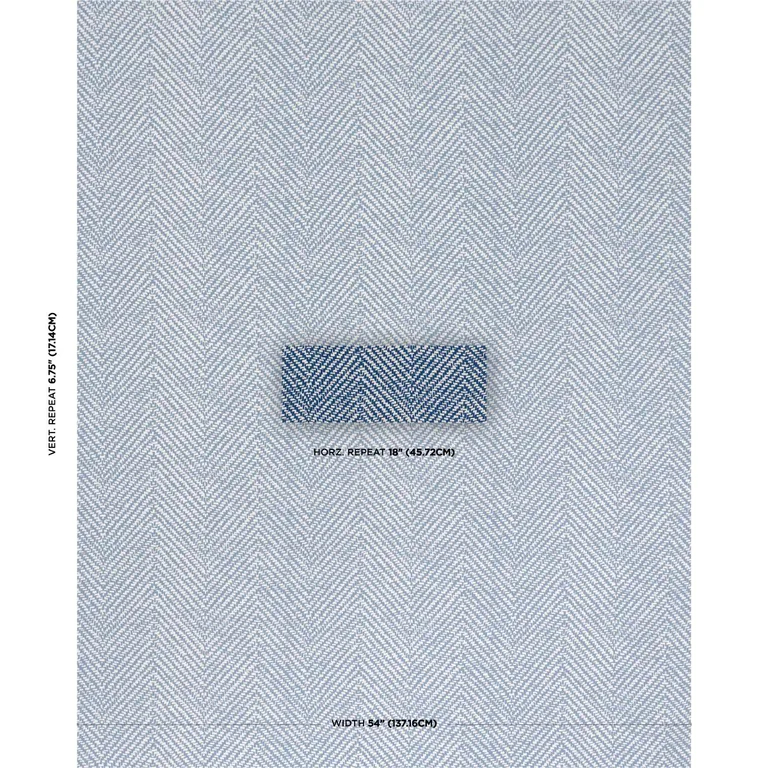 Schumacher 173041 Chevron D'ete Indoor/Outdoor Blue fabric swatch