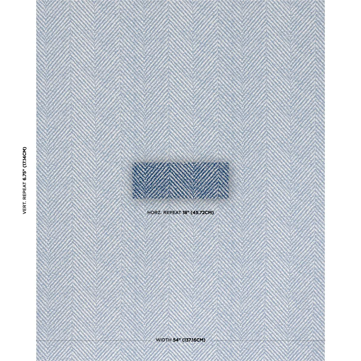 Schumacher 173041 Chevron D'ete Indoor/Outdoor Blue fabric swatch