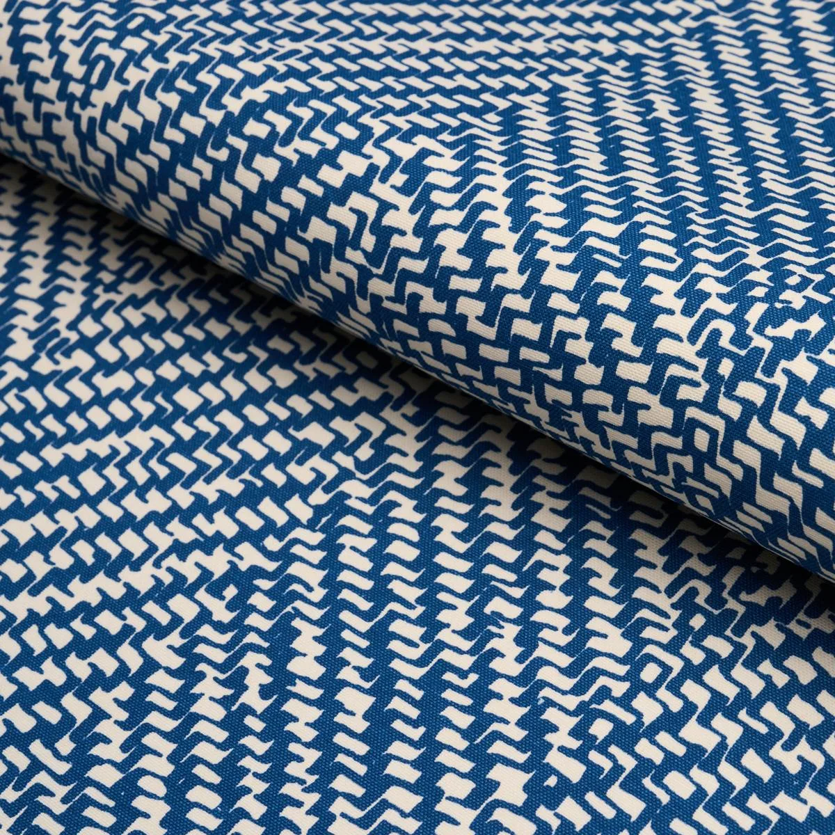 Schumacher 173041 Chevron D'ete Indoor/Outdoor Blue fabric swatch