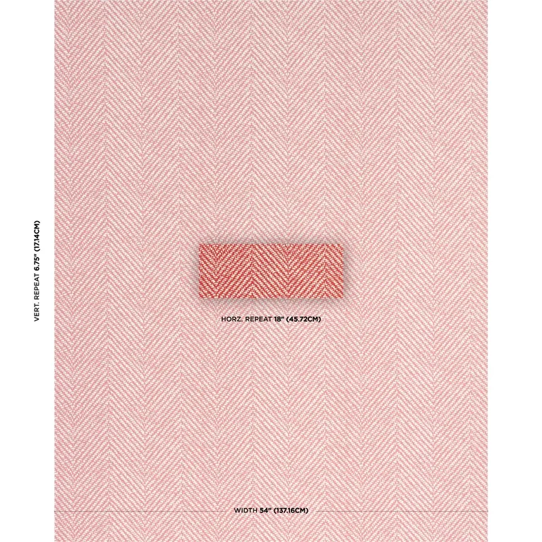 Schumacher 173040 Chevron D'ete Indoor/Outdoor Coral fabric swatch