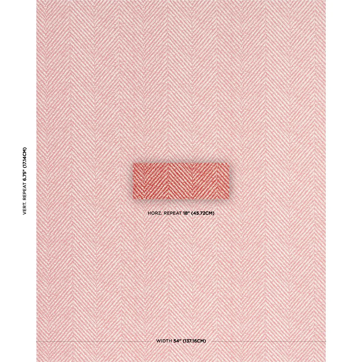 Schumacher 173040 Chevron D'ete Indoor/Outdoor Coral fabric swatch