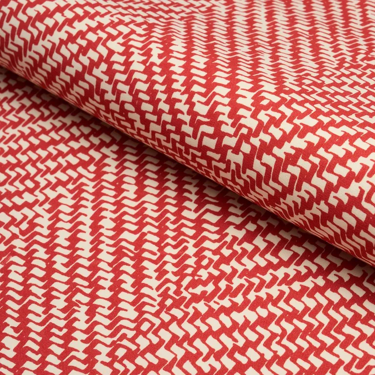 Schumacher 173040 Chevron D'ete Indoor/Outdoor Coral fabric swatch