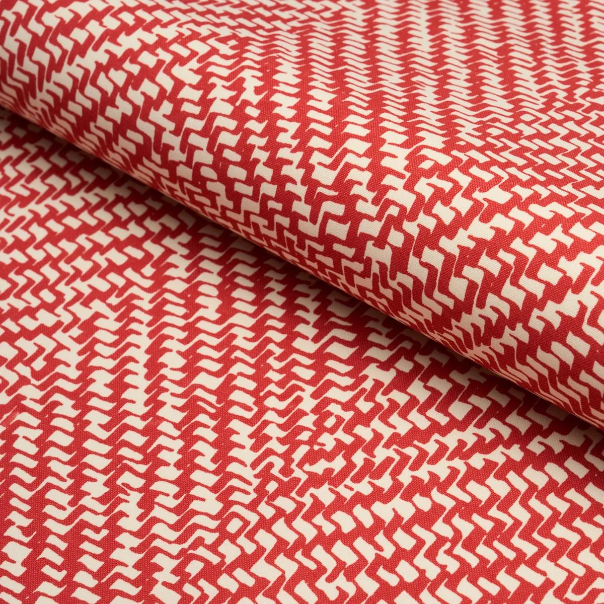 Schumacher 173040 Chevron D'ete Indoor/Outdoor Coral fabric swatch