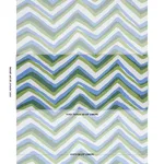 Schumacher 183720 Chevron Green & Blue fabric swatch