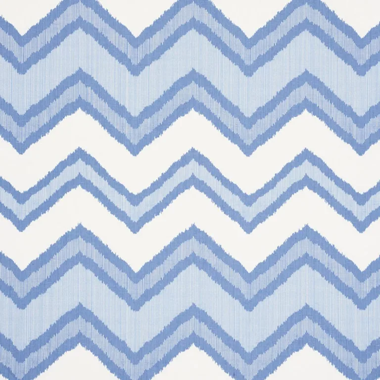 Schumacher 72630 Chevron Ikat Blue fabric swatch