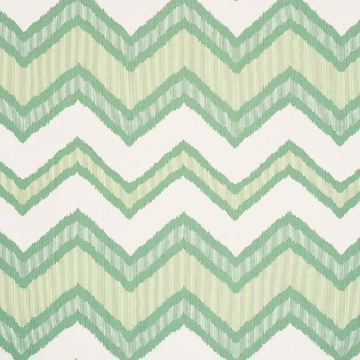 Schumacher 72631 Chevron Ikat Green fabric swatch