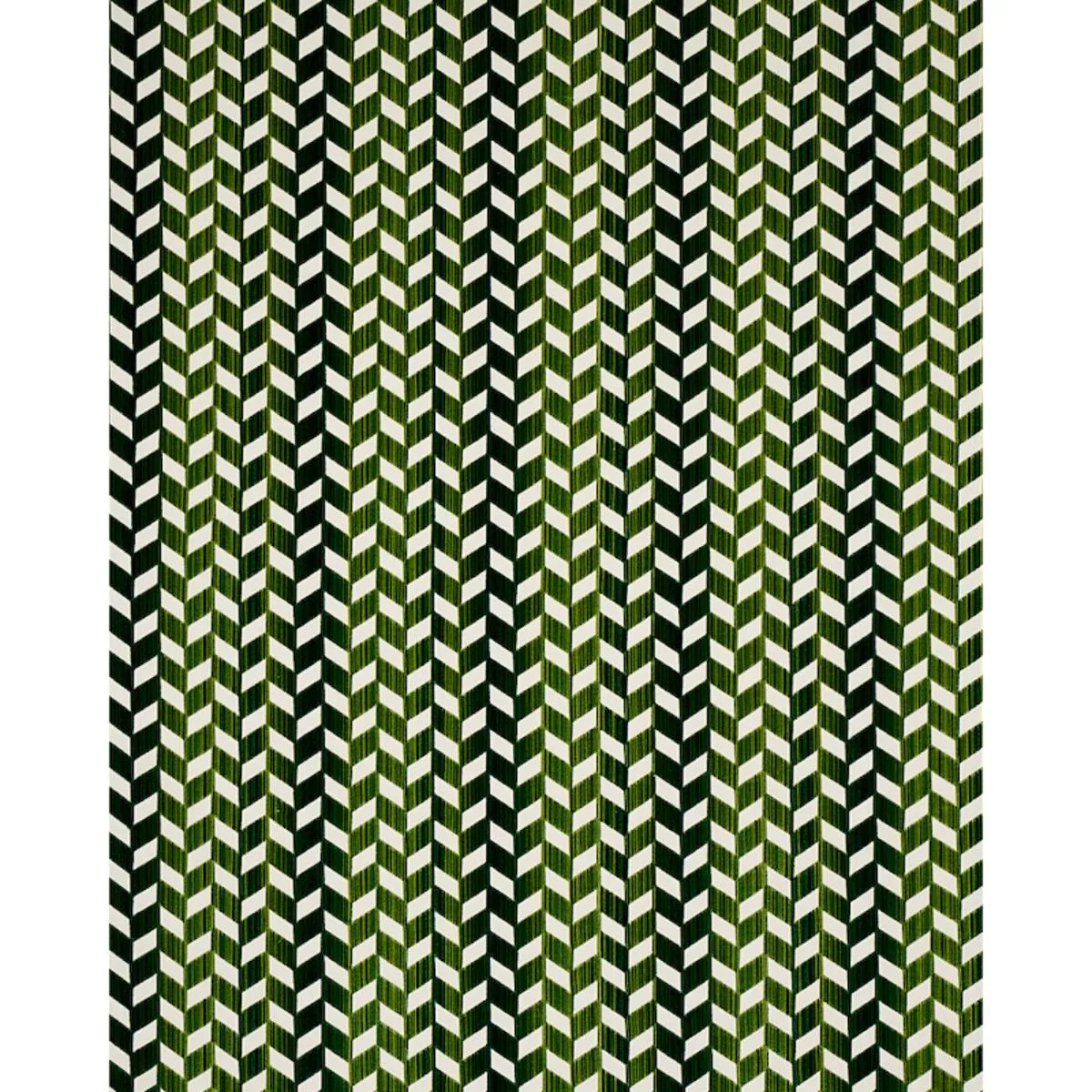 Schumacher 72814 Chevron Strié Velvet Emerald fabric swatch