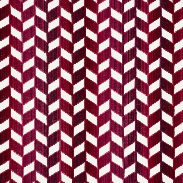 Schumacher 72812 Chevron Strié Velvet Garnet fabric swatch