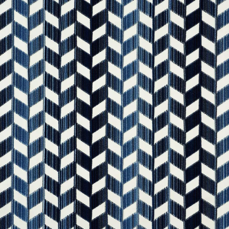 Schumacher 72811 Chevron Strié Velvet Lapis fabric swatch