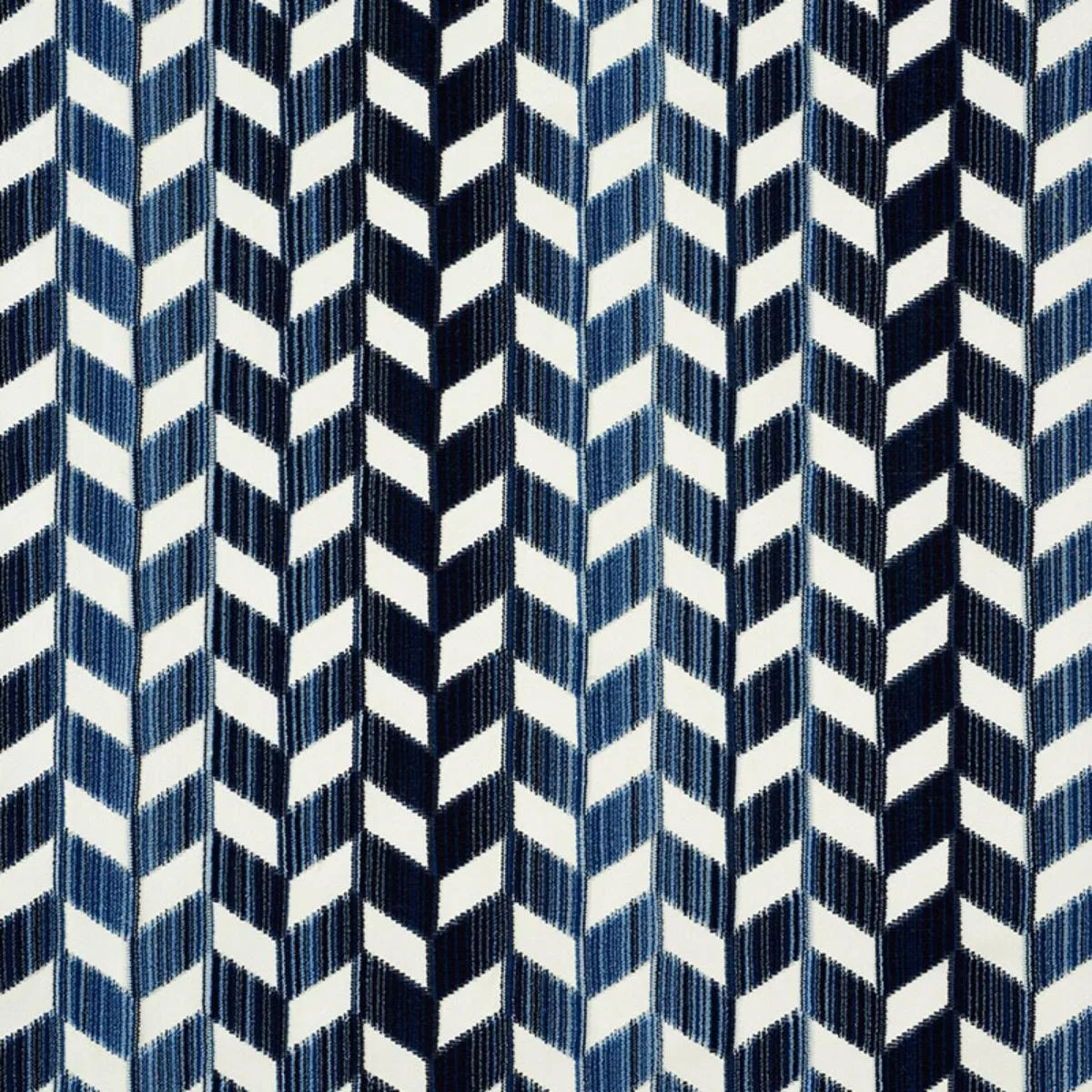 Schumacher 72811 Chevron Strié Velvet Lapis fabric swatch
