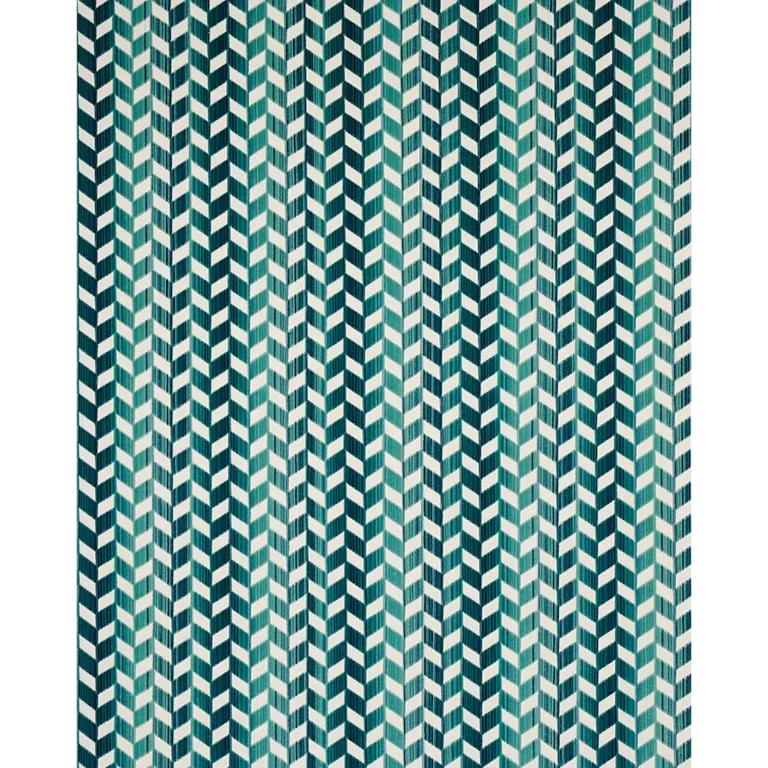 Schumacher 72813 Chevron Strié Velvet Peacock fabric swatch