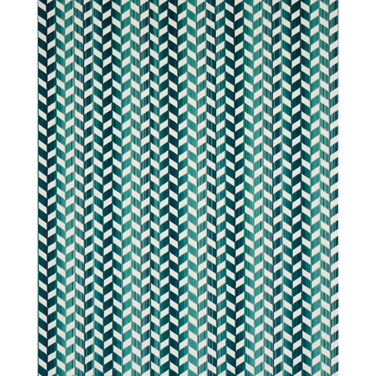 Schumacher 72813 Chevron Strié Velvet Peacock fabric swatch