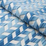 Schumacher 72815 Chevron Strié Velvet Porcelain fabric swatch