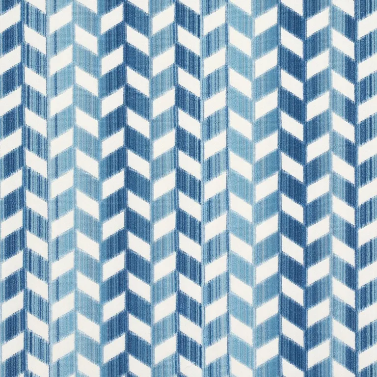 Schumacher 72815 Chevron Strié Velvet Porcelain fabric swatch