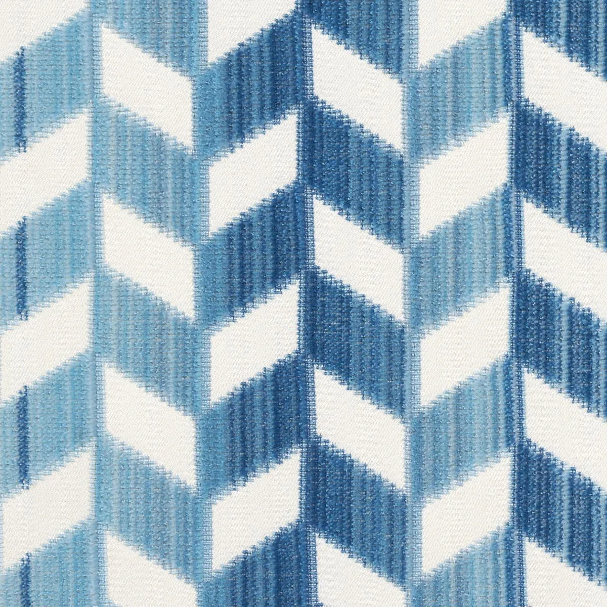 Schumacher 72815 Chevron Strié Velvet Porcelain fabric swatch