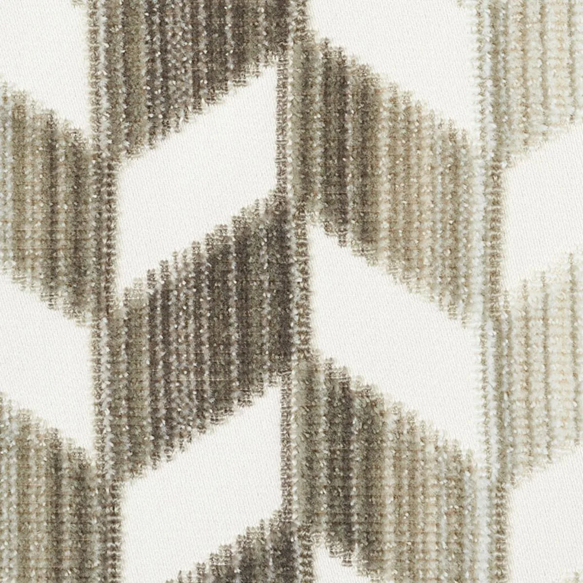 Schumacher 72810 Chevron Strié Velvet Stone fabric swatch