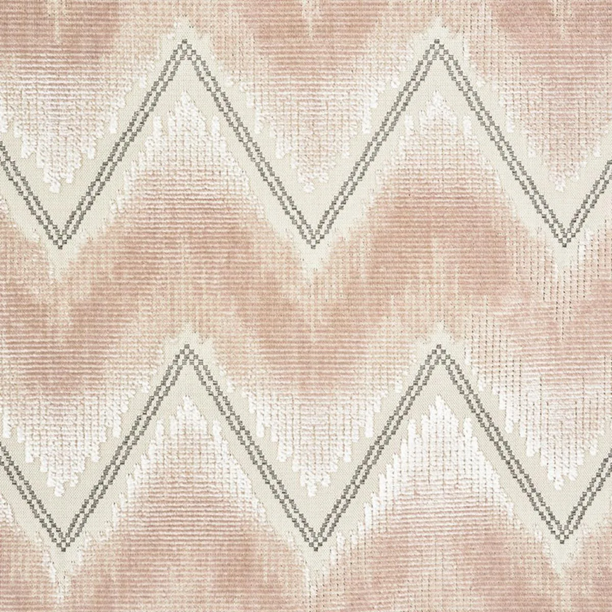 Schumacher 72840 Chevron Velvet Blush fabric swatch