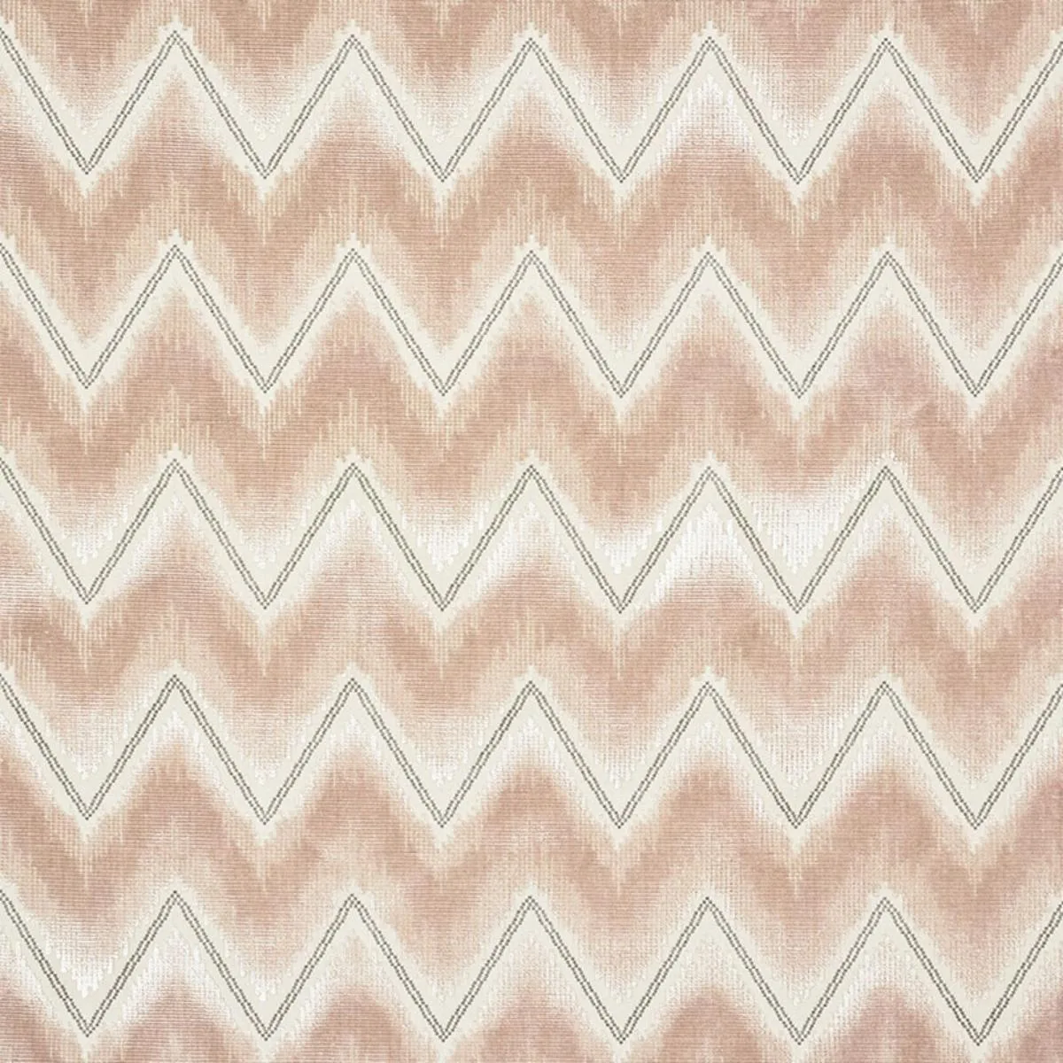 Schumacher 72840 Chevron Velvet Blush fabric swatch