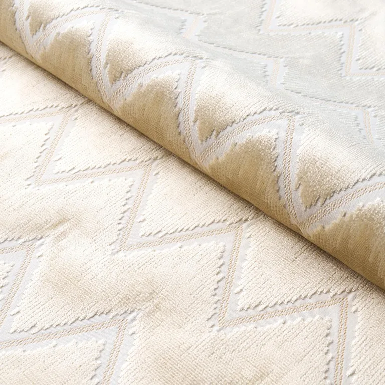 Schumacher 72844 Chevron Velvet Champagne fabric swatch