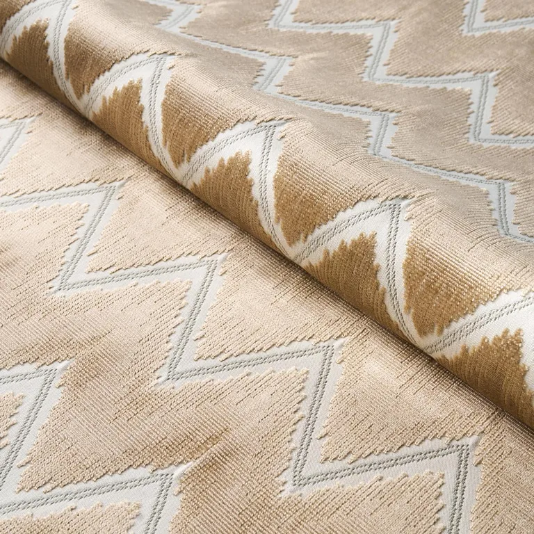 Schumacher 72845 Chevron Velvet Gold fabric swatch
