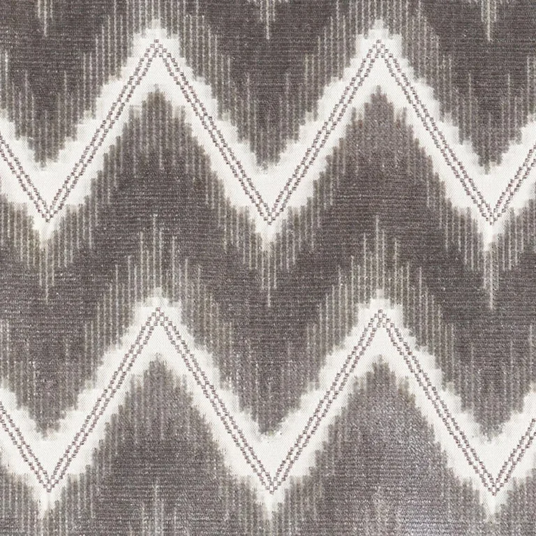 Schumacher 72841 Chevron Velvet Grey fabric swatch