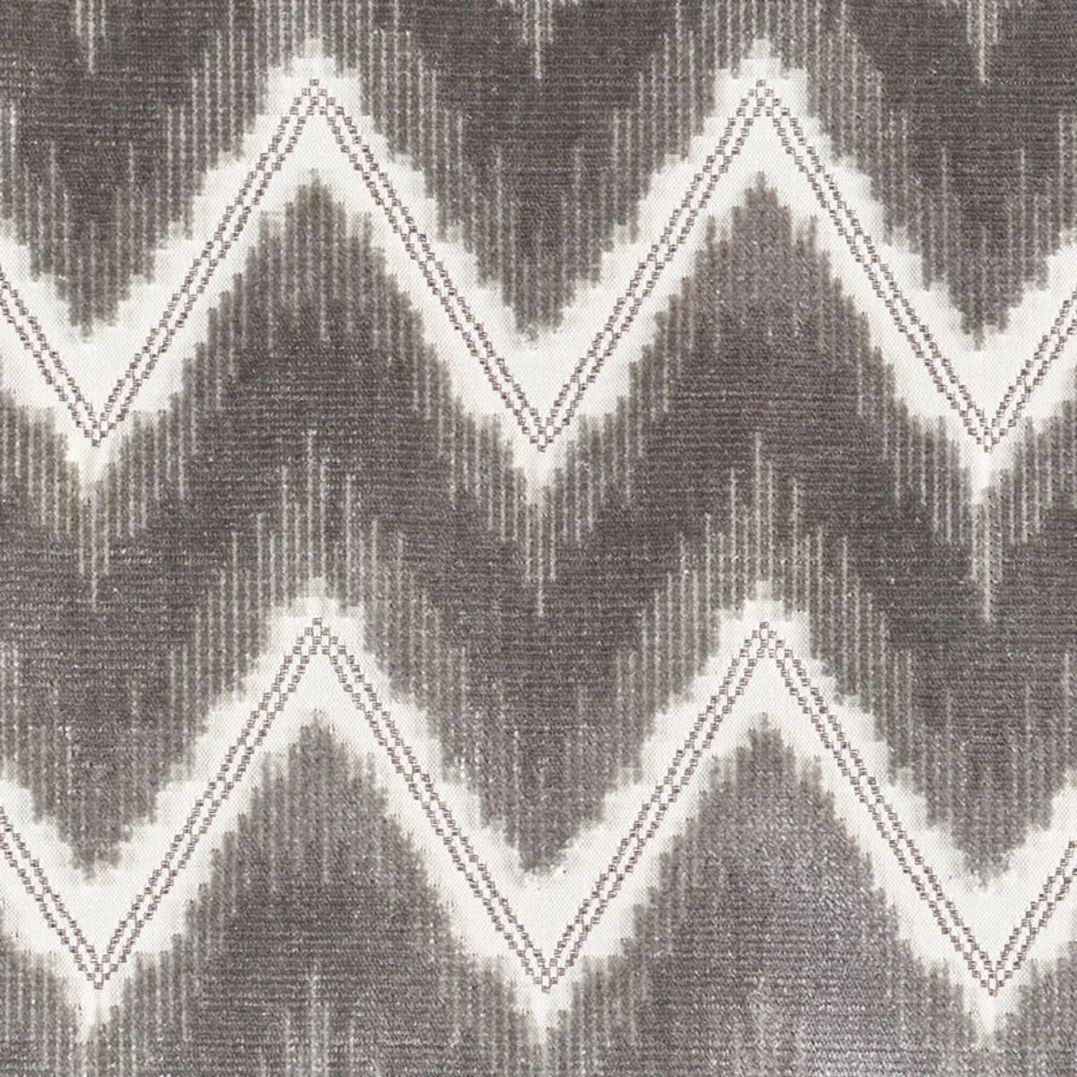 Schumacher 72841 Chevron Velvet Grey fabric swatch