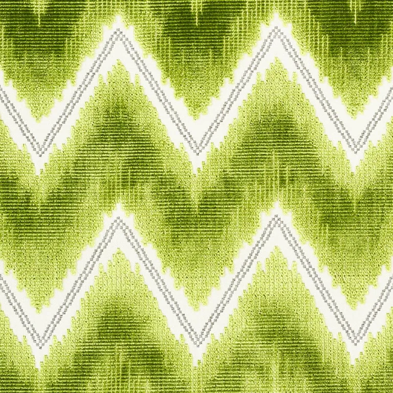 Schumacher 72843 Chevron Velvet Leaf fabric swatch
