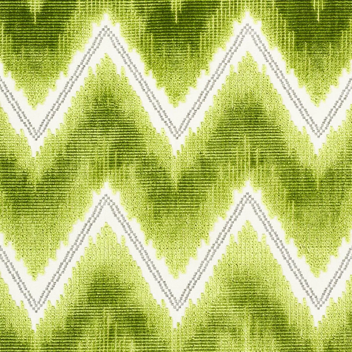 Schumacher 72843 Chevron Velvet Leaf fabric swatch
