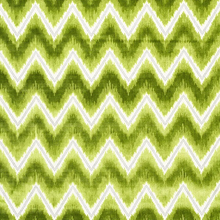 Schumacher 72843 Chevron Velvet Leaf fabric swatch