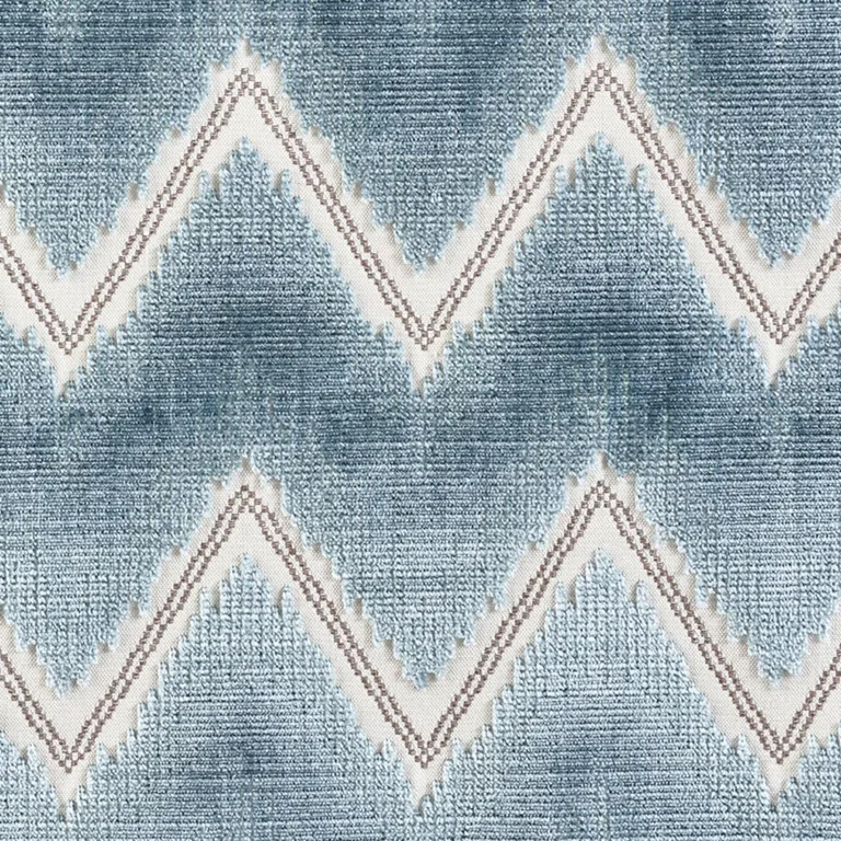 Schumacher 72842 Chevron Velvet Mineral fabric swatch