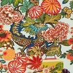 Schumacher 173270 Chiang Mai Dragon Aquamarine fabric swatch