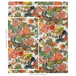 Schumacher 173270 Chiang Mai Dragon Aquamarine fabric swatch