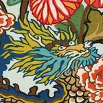 Schumacher 173270 Chiang Mai Dragon Aquamarine fabric swatch