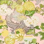 Schumacher 173280 Chiang Mai Dragon Blush fabric swatch