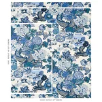 Schumacher 173272 Chiang Mai Dragon China Blue fabric swatch